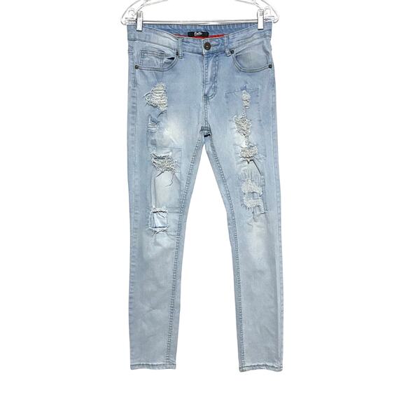 Public Supply Co NYC Slim Jeans Mens 30x32 Stretch Grunge Distressed Punk Skater - Picture 1 of 9